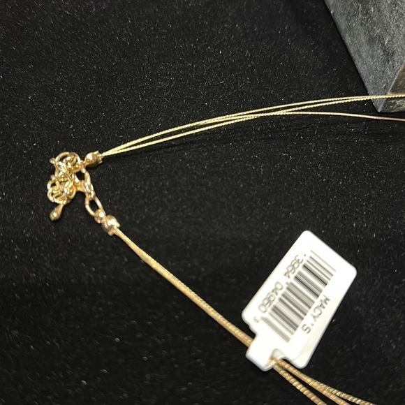 NWT Macy’s Fashion Necklace Tiered 3 Layers Gold Tone Red Brown Green 18” - Picture 7 of 7